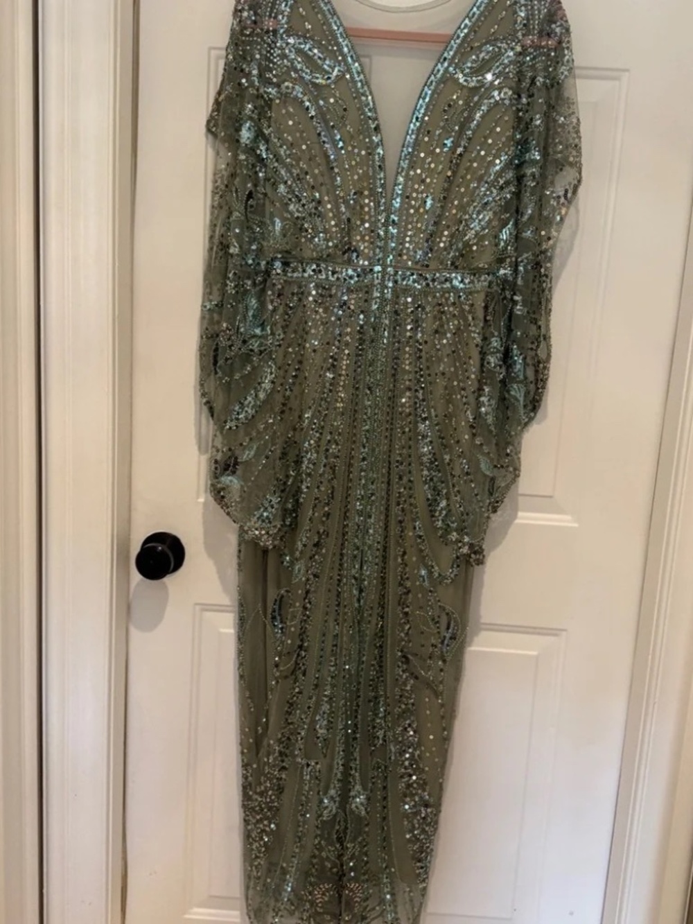Glamorous Mint Green Sequin Maxi Dress Gatsby - Picture 3 of 8